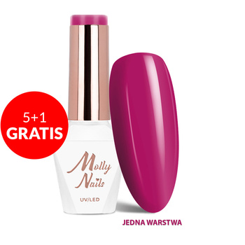 5+1 безкоштовно Гібридний лак LED/UV Gel Polish La Vie en Rouge № 326 Фільтри Pink MollyNails Без HEMA/Di-HEMA 8 г