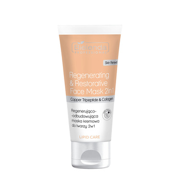 Крем-маска для обличчя 2 в 1, регенеруюча та відновлююча, Bielenda Copper Tripeptide & Collagen, 150 мл
