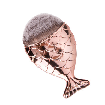 Пензлик «Рибка» Chubby Mermaid Brush кольору рожевого золота з темним ворсом