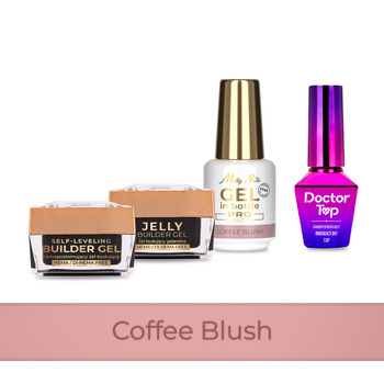 PRO MATCH SYSTEM 3+1 Coffee Blush: 3 гелі LED/UV по 15 г: Jelly&SelfLeveling;&Gel; у флаконі + Doctor Top 10 г БЕЗКОШТОВНО