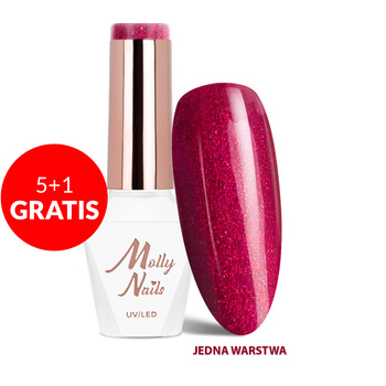 5+1 безкоштовно Гібридний лак LED/UV Gel Polish La Vie en Rouge № 324 Shimmering Lips MollyNails без HEMA/Di-HEMA 8 г