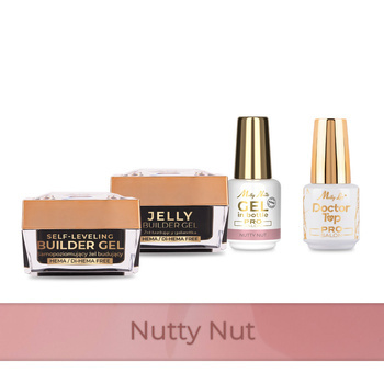 PRO MATCH SYSTEM 3+1 Nutty Nut: 3 гелі LED/UV: Jelly&SelfLeveling;&Gel; у флаконі + Doctor Top 15 г БЕЗКОШТОВНО