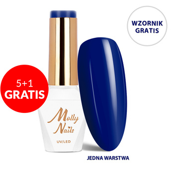 5+1 безкоштовно Гібридний лак LED/UV Gel Polish The Trend Edit № 306 Deep Navy MollyNails без HEMA/Di-HEMA 8 г + каталог зразків БЕЗКОШТОВНО