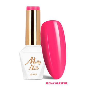 Гібридні лаки LED/UV Gel Polish Sorbet № 297 Pink Pulse Molly Nails без HEMA/Di-HEMA, 8 г