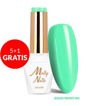 5+1 безкоштовно Гібридний лак LED/UV Gel Polish Sorbet № 291 Mint Splash Molly Nails без HEMA/Di-HEMA 8 г