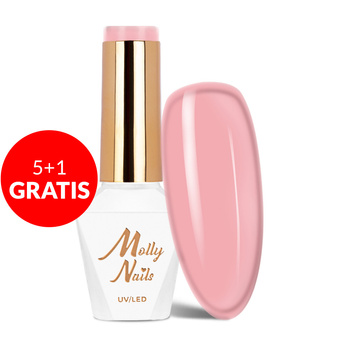 5+1 безкоштовно Гібридний лак Molly Nails French Manicure Peach без HEMA/Di-HEMA, 8 г, № 138