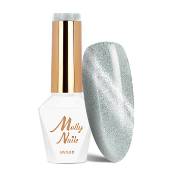 Магнітний гібридний лак з ефектом «котяче око» Cat Eye Womanity Rainy Day Molly Nails без HEMA/Di-HEMA, 8 г, № 447