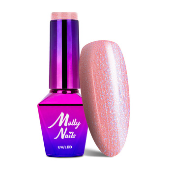 Гібридний лак Molly Nails Wedding Dream &amp; Champagne Bubbly Strawberry 8 г № 383