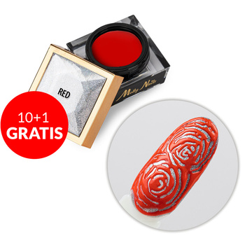 10+1 безкоштовно Creative Flow Color Gel — креативний гель LED/UV для нейл-арту, що створює ефект розпливних, м’яких візерунків Molly Nails Red, без HEMA/Di-HEMA, 5 г