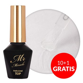 10+1 безкоштовно Топ-покриття «No Wipe» Mr Miracle Molly Nails для гібридних лаків, що не вбирає пігмент, без HEMA/Di-HEMA, 10 г