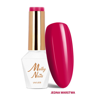 Гібридні лаки LED/UV Gel Polish Sorbet № 298 Raspberry Punch Molly Nails без HEMA/Di-HEMA, 8 г