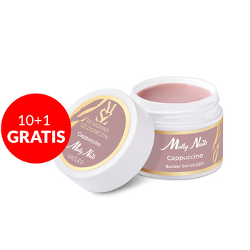 10+1 безкоштовно Гель для нарощування Salon Gel Cappuccino від Моніки Шлосарчик Molly Nails, без HEMA/Di-HEMA, 15 г