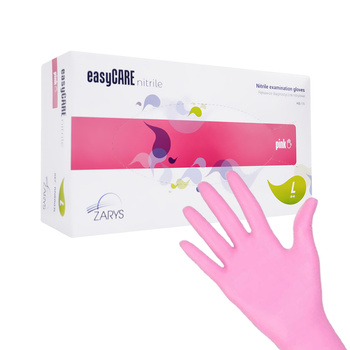 Одноразові діагностичні та захисні нітрилові рукавички Easycare nitrile Pink, розмір L, рожеві, 100 шт.