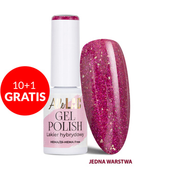 10+1 безкоштовно Гібридний лак LED/UV Gel Polish Pinks Fuchsia Glitter AlleLac без HEMA/Di-HEMA 6 г