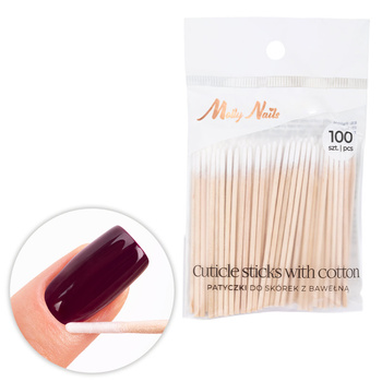 Дерев'яні ватні палички Molly Nails, 7 см, 100 шт.