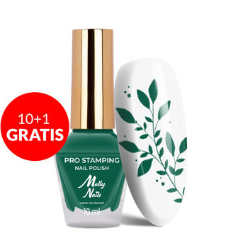 10+1 безкоштовно Лак для штампів та стемпінгу Molly Nails PRO Stamping Green № 12, 10 мл