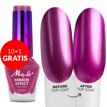 10+1 безкоштовно Класичний лак MollyLac Mirror із дзеркальним/металічним ефектом № 07 10 мл