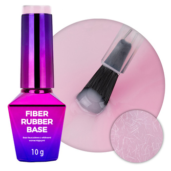 Каучукова основа для LED/UV з волокнами Molly Nails Rubber Fiber Base Angel Pink 10 г