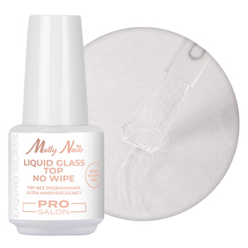 Top Liquid Glass Pro Salon Molly Nails, не потребує змивання, без HEMA/Di-HEMA, прозорий, 15 г