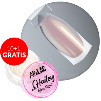 10+1 безкоштовно: Пудра для нігтів A la Hailey glass effect AlleLac № 1
