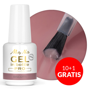 10+1 безкоштовно Гель для нарощування в пляшці з пензликом Gel in Bottle Molly Nails Pro Salon Biscotti без HEMA/Di-HEMA 15 г