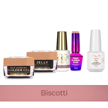 PRO MATCH SYSTEM 4+1 Biscotti: 3 гелі LED/UV: Jelly&SelfLeveling;&Gel; у флаконі + База + Doctor Top 15 г БЕЗКОШТОВНО