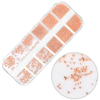 Коробка з прикрасами Molly Nails у стилі «бульйон», рожеве золото (rose gold), 1000 штук
